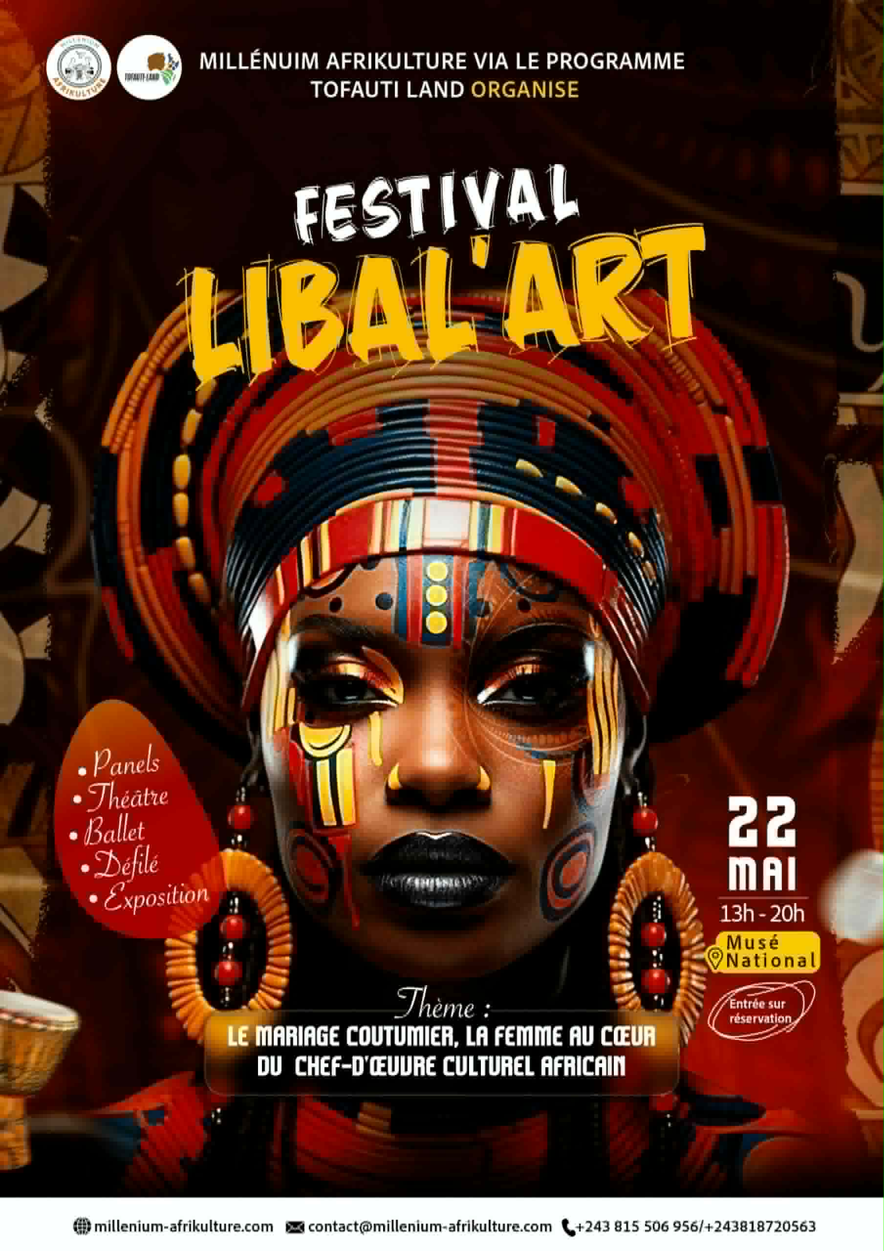 Kinshasa: Le festival Libal’Art célèbre les facettes des cérémonies de mariage entre homme et femme au Musée National Kinshasa: Le festival Libal’Art célèbre les facettes des cérémonies de mariage entre homme et femme au Musée National