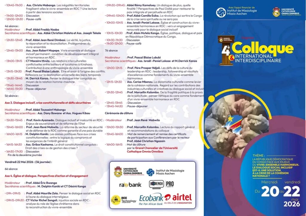 Université Omnia Omnibus : Le 4ᵉ Colloque International et Interdisciplinaire va aborder le vivre-ensemble harmonieux en RDC 1777674674778