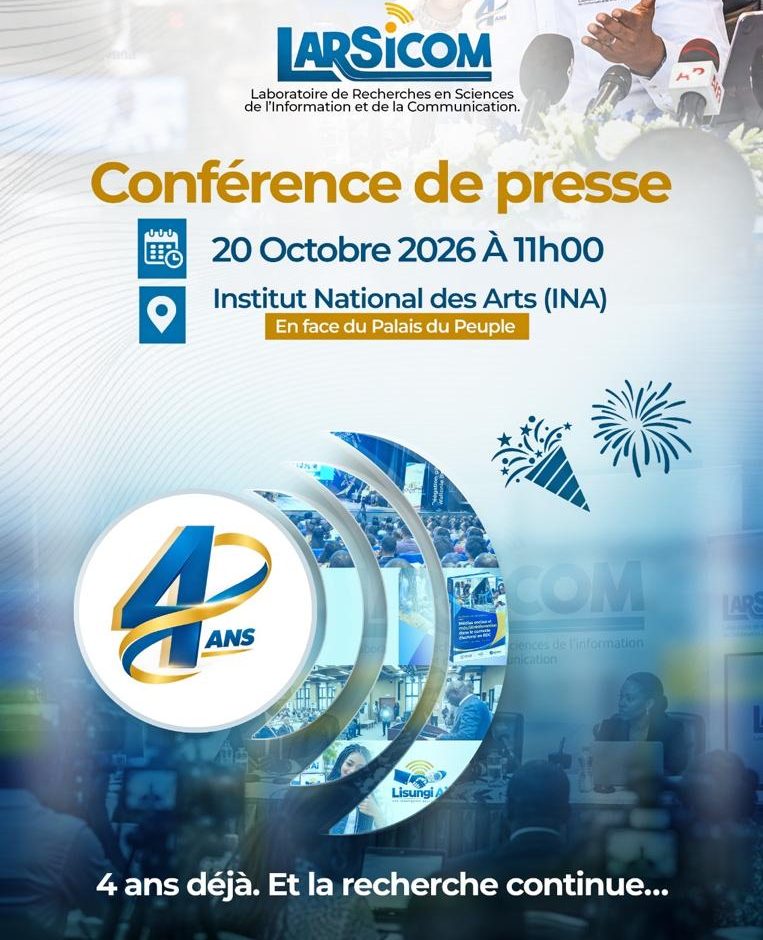 Kinshasa : le LARSICOM en conférence de presse le 20 octobre pour présenter le bilan de ses 4 ans de recherche en SIC larsicom conf e1791631421608